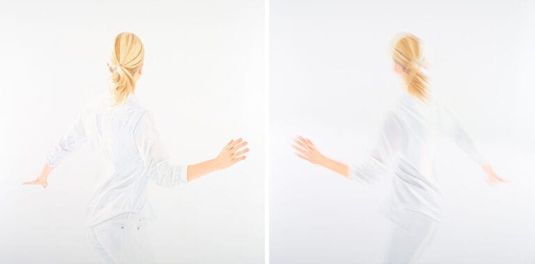 2024, o.T., Diptychon 1, 150x300 cm, Acryl auf Leinwand